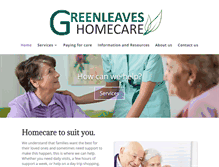 Tablet Screenshot of greenleaveshomecare.com